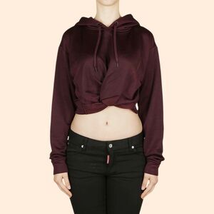 T by Alexander Wang Twist Crop Hoodie